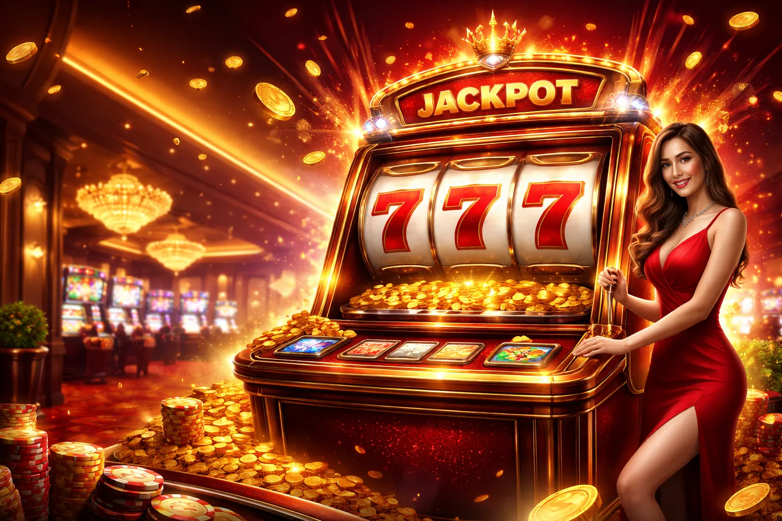 Bánh xe Roulette quay trên nền đỏ rực rỡ, tượng trưng cho mẹo chơi Roulette tại hi8 hiện đang mở